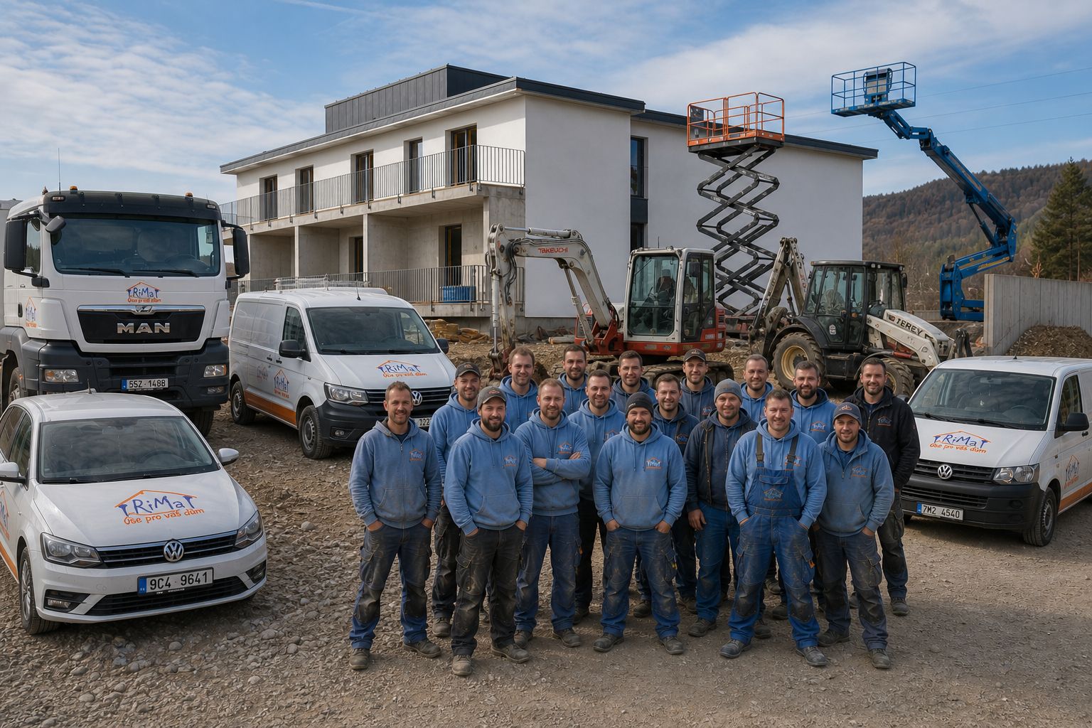Tým stavební firmy RIMA s.r.o. – rodinná firma s 25letou tradicí z Rychnova nad Kněžnou